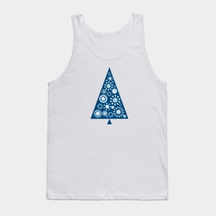 Pine Tree Snowflakes - Blue Tank Top